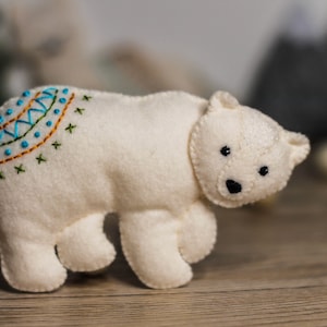 Polar Bear sewing Pattern | felt Christmas ornaments | Felt Animals pattern| baby mobile pattern