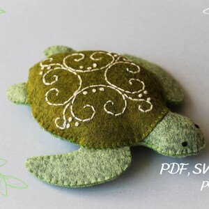 Turtle Sewing Pattern, Felt Ornament PDF SVG, Sea Creature Mobile - Etsy