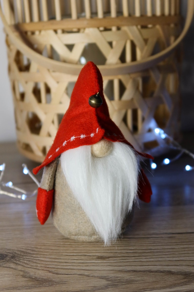 Gnomes de Noël avec arbre, motif de couture SVG PDF, ornements en feutre, motif en feutre, gnome d'hiver image 9