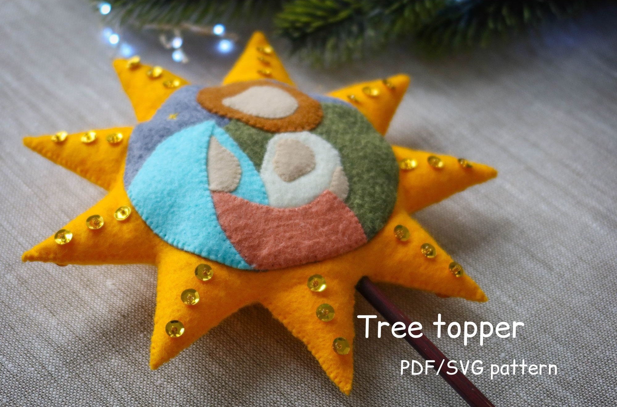 Felt Nativity Star Tree Topper Sewing Pattern (PDF, SVG) Etsy — free download