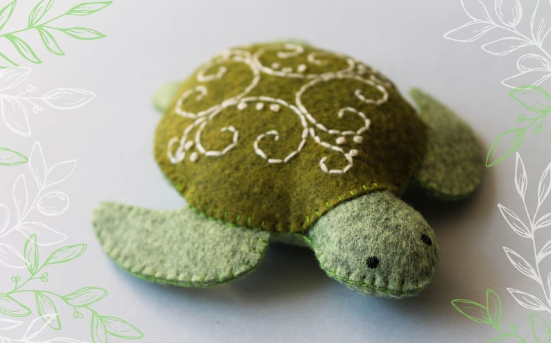 Turtle Sewing Pattern Felt Ornament PDF SVG Ocean Felt - Etsy