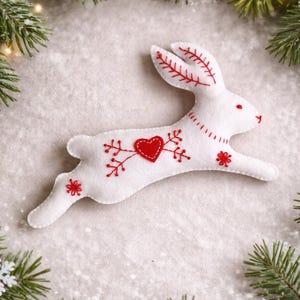 Patron de couture pour décoration de lapin : décor scandinave, lapin en feutrine (PDF/SVG)