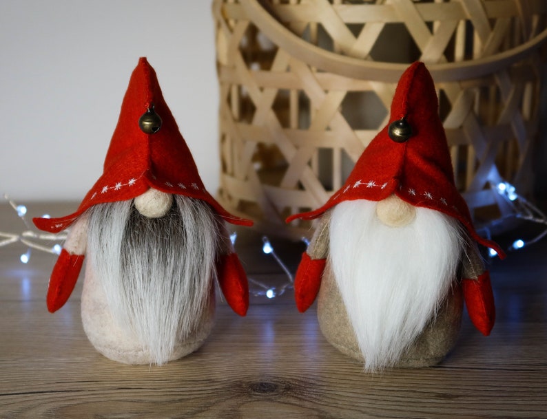 Gnomes de Noël avec arbre, motif de couture SVG PDF, ornements en feutre, motif en feutre, gnome d'hiver image 8