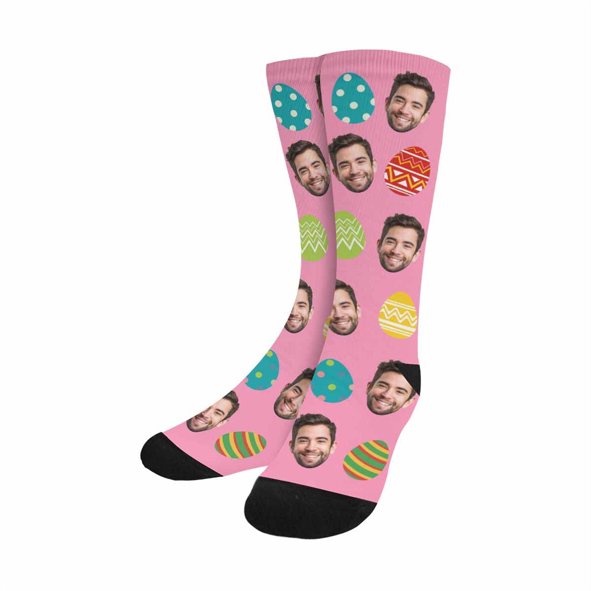 Custom Picture Easter Socks Easter Egg Socks Funny Etsy