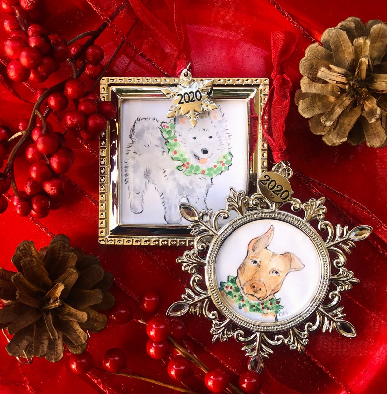 Optional Female or Male Pet Art Dog Ornament Custom Acrylic 76 Breeds to Choose From Custom Name Custom Dates