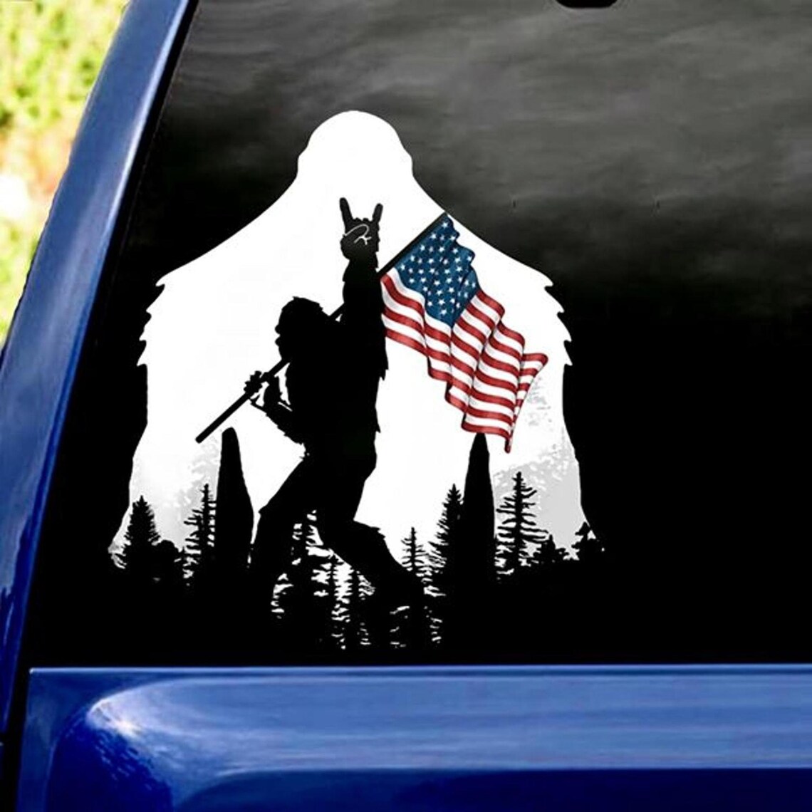 2021 Bigfoot American Flag Sticker Etsy