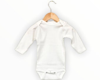 White Infant Bodysuit, Long Sleeve, Sublimation Blank, Baby Shower Gift