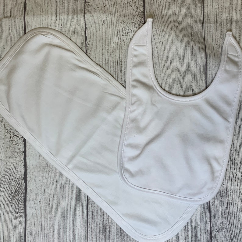 Sublimation Blanks Baby Bib Burp Cloth 65 Poly 35 Cotton Etsy