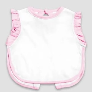 Sublimation Blanks, Ruffle Bib, Apron Bib, 65 Poly 35 Cotton, Baby Blank, Baby Shower Gift, HTV Blank, Personalized Gift