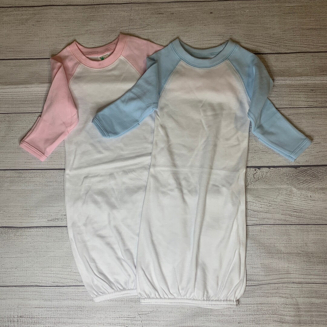 Sublimation Blanks, Raglan Baby Gown, Blank Baby Gown, 65 Poly 35