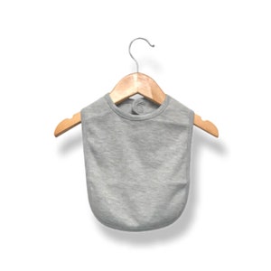 Sublimation Blanks, Gray Baby Bib, 65 Poly 35 Cotton, Baby Bib, Baby Blank, Baby Shower Gift, HTV Blank, Newborn Gift
