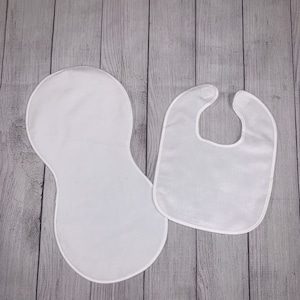 Sublimation Blanks,  Bib and Burp, Sublimation Bib, Baby Bib, Burp Cloth, Baby Blank, Newborn Gift, Baby Shower Gift, Personalized Gift