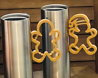 Gingerbread man Tumbler handle,Gingerbread man Cup Handle,3d printed Gingerbread man Silhouette Handle, Gingerbread man design.