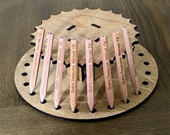 Golf Pencil Display   - Golf Pencil Stand  - Golf Pencil Display with Lazy Susan - Golf Pencil Stand  with Lazy Susan - No Personalization
