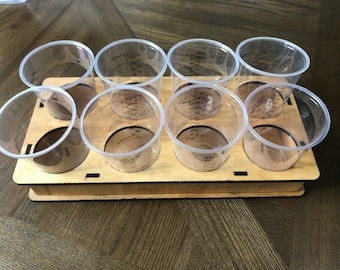 Mixing Cup Holder 3oz-4oz-8oz/4oz Glitter Shaker Holder-Acrylic Paints Holder-Squeeze Bottles Holder up to 12oz-Laser Cut-N/Person