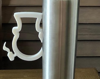 Snowman Tumbler handle,Snowman Cup Handle,3d printed Snowman Tumbler Handle,Snowman Head Silhouette Handle,Tumbler Handle