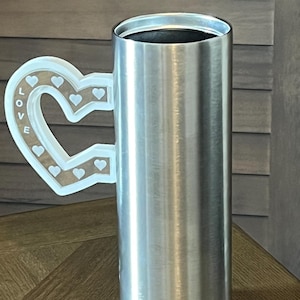 Heart Tumbler handle,Heart Cup Handle, Tumbler handle, 3d printed heart Tumbler Handle,Heart Silhouette Handle,Valentine designs.