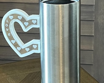 Heart Tumbler handle,Heart Cup Handle, Tumbler handle, 3d printed heart Tumbler Handle,Heart Silhouette Handle,Valentine designs.