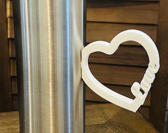 Heart Tumbler handle,Heart Cup Handle, Tumbler handle, 3d printed heart Tumbler Handle,Heart love Handle,Valentine designs.
