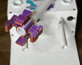 3D Printed Stapler attachment for 1” Acrylic Pipe-Stapler Adapter  1” Acrylic Pipe- Deno’s Tumbler Turner QR with 1" Acrylic Pipe.