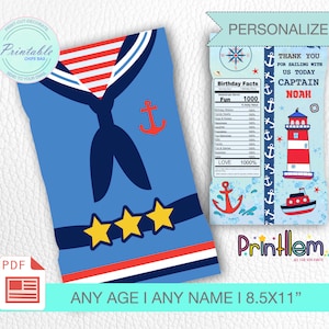 Nautical Chips Bag Personalized Marine Birthday Party Diy Favor Bag Little Sailor Favor Wrapping Ocean Boy Birthday Decoration Snack Treat
