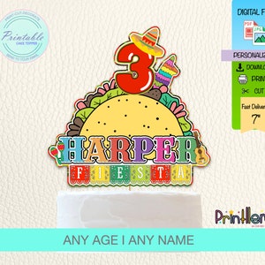 Taco Cake Topper, Printable Cake Decorations Mexican Party, Tacotwosday Cake Topper, Cinco de Mayo Party Cake Topper, Birthday Cake Party