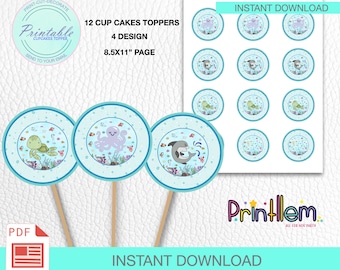 Under the Sea Cupcake Toppers: Ocean Birthday Party Decorations, Printable | Digital File