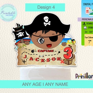 Pirate Cake Topper, Printable Pirate Cake Decorations, Birthday Party ...