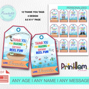 Angeln Dankeschön-Tag, druckbare Angeln Geschenkanhänger, personalisierte Angeln Dankeschön-Tag, druckbare Geschenkanhänger, Geburtstagsgeschenke, Angeln Tags