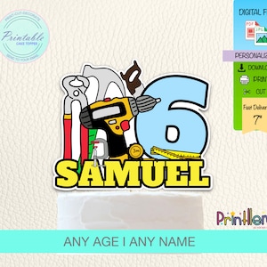 Printable Tools Cake Topper Handyman Cake Topper Construction Cake Topper Personalized Cake Decorations Birthday Party Construction Supplies