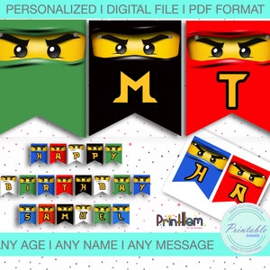 Banner Ninja Banner Ninja Stampabile Decorazioni per feste di compleanno Ninja, Forniture per feste Ninja Banner Ninja Bandiera Banner personalizzato Ninja