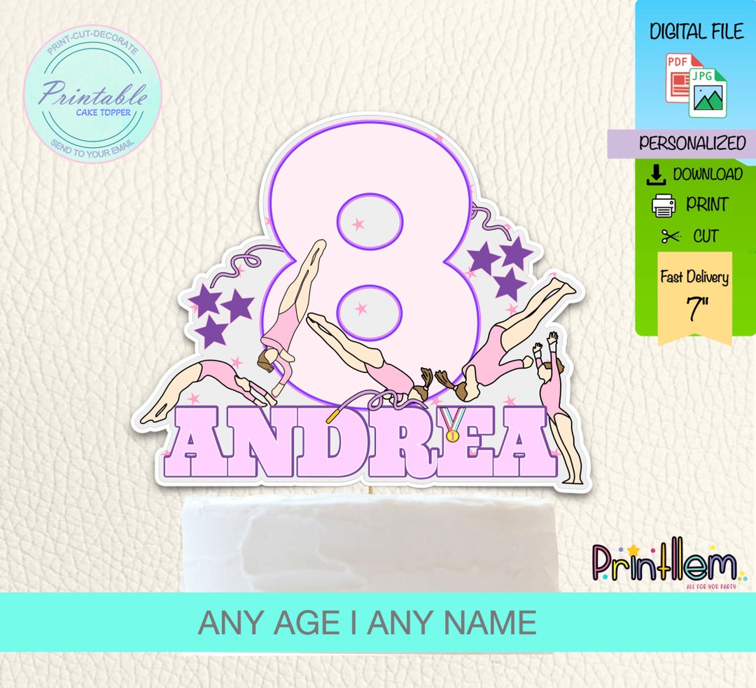 Gymnastics Cake Topper Gymnastics Birthday Decorations Cake Gymnastics