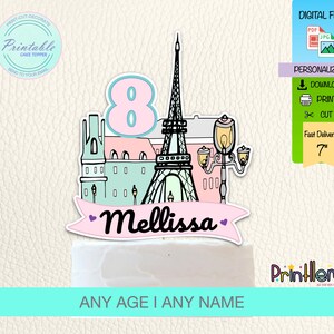 París Cake Topper Personalized París Birthday Cake Decorations Torre Eiffel, Travel Birthday Party París Decorations Patisserie Birthday