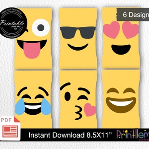 Kit Emoji Chips Bag Emoji Chip Bag Birthday Emoji Party Favors Printable Emoji Party Favor Kids Birthday Emoji Chip Bag Instant Download Bag