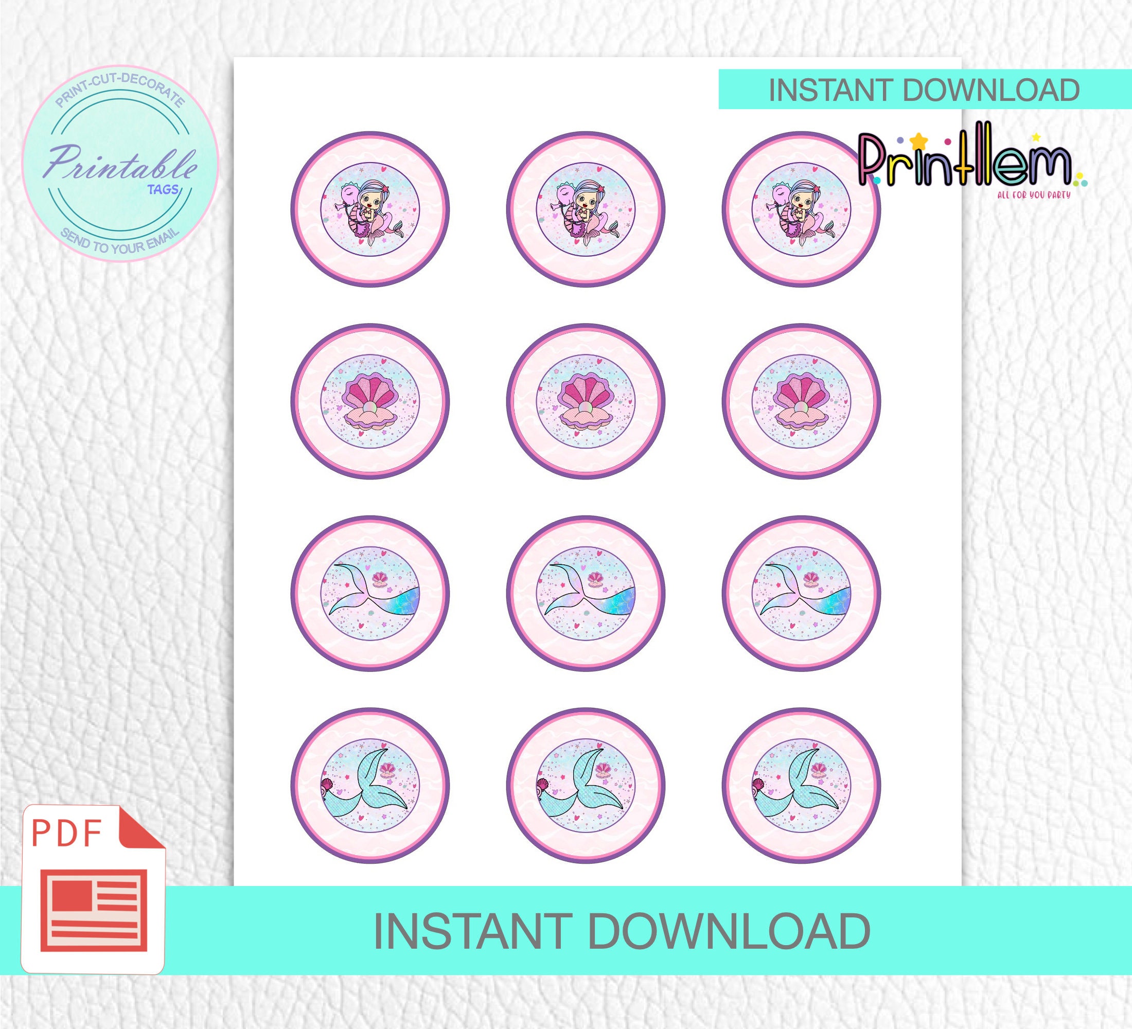 Mermaid Cupcake Toppers, Printables Cupcakes Toppers Mermaid,mermaid ...