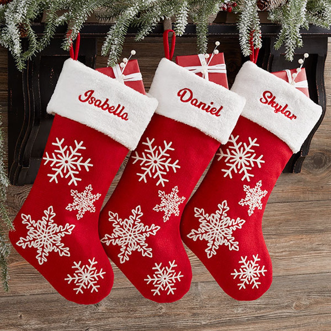 Personalized Christmas stocking names embroidered for  Etsy