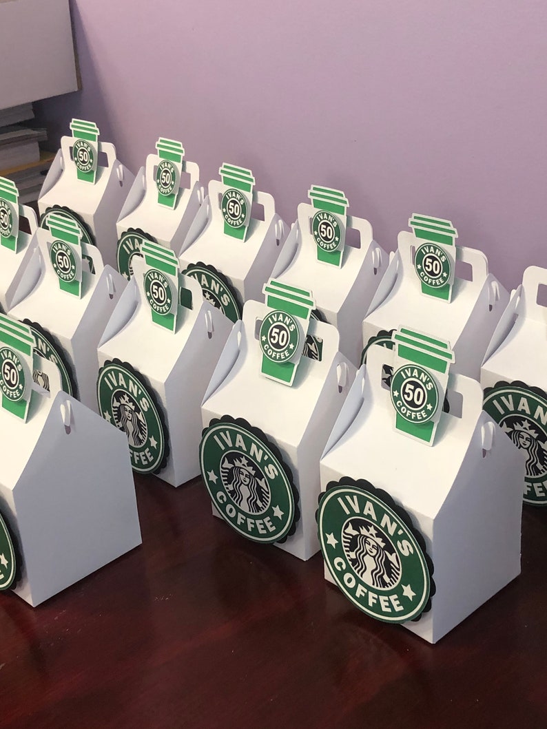 Starbucks Gifts Favor Box Starbucks Birthday Party Coffee Etsy