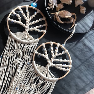 Tree of Life Macrame with Evil Eyes, Dreamcatcher