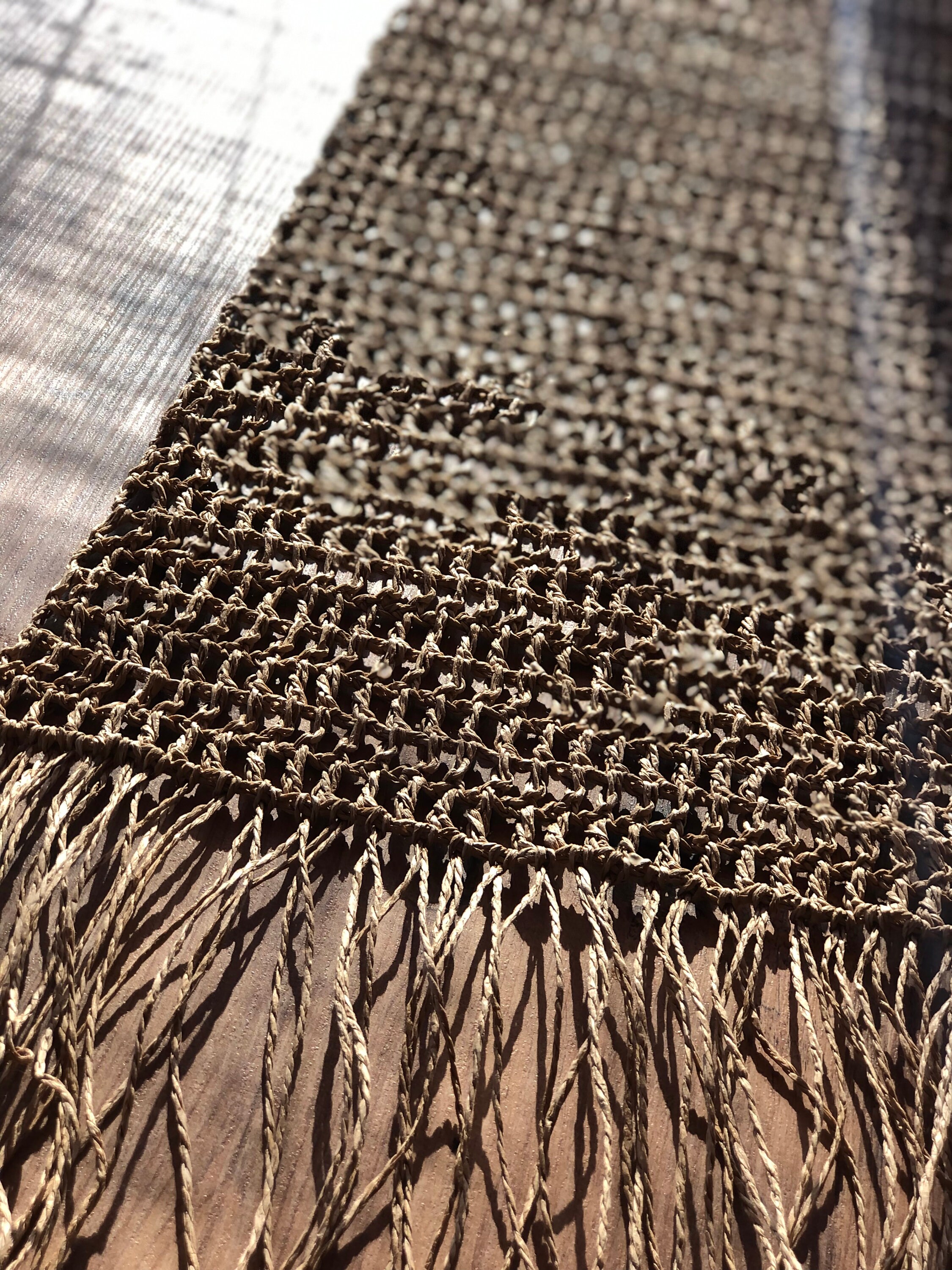 Table Runners Rope Crochet Table Runner Brown, Macrame Table Runner, Paper Rope, Farmhouse ...