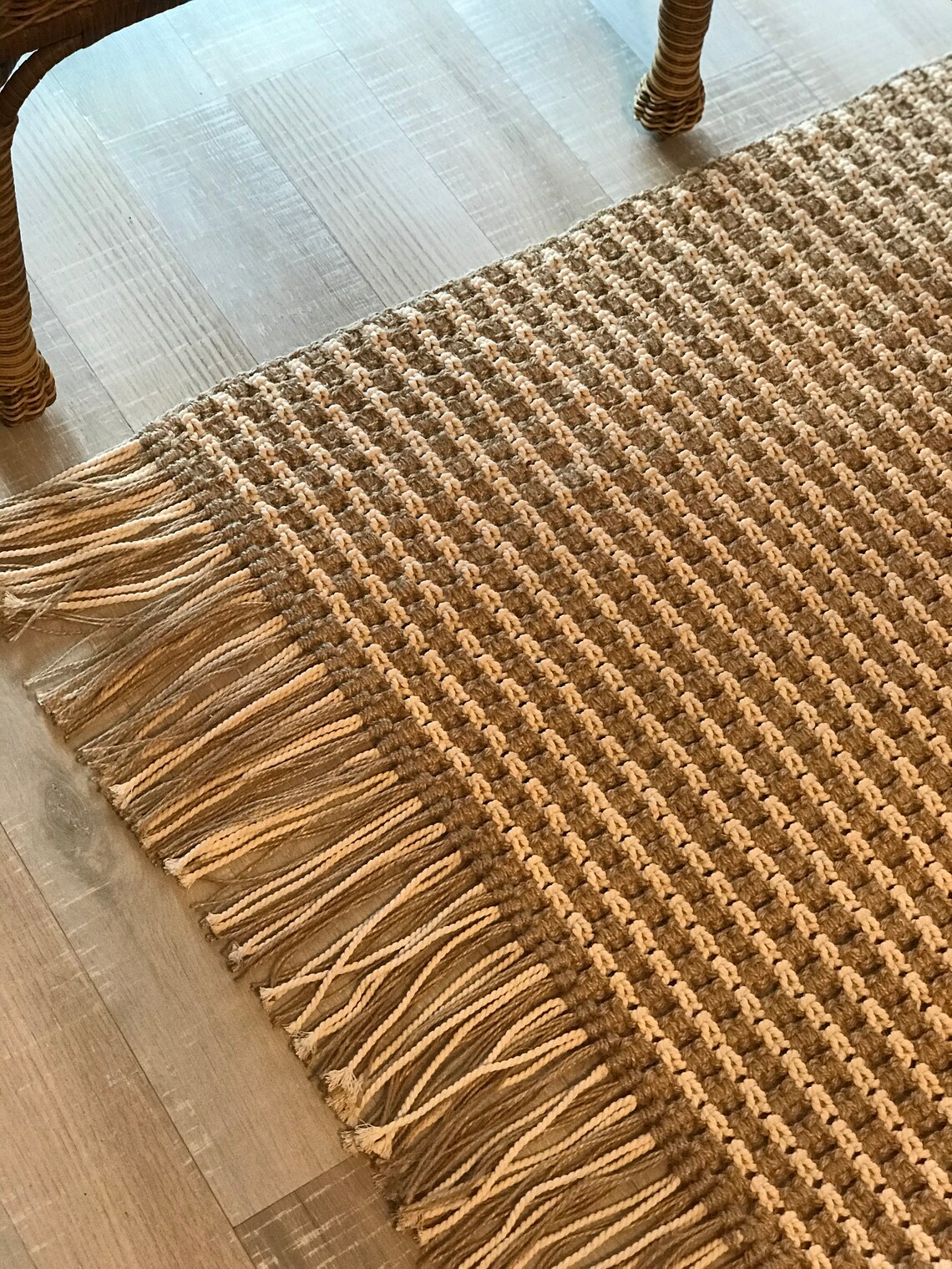 Macrame Rug / Jute Rug / Floor Rug / Rectangular Foot Rug / Etsy