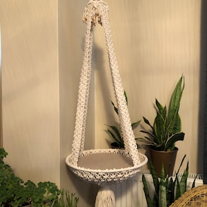 Macrame Hanging Cat Bed White / Hammock / Swing Hanger / Dog Bed / Pillow / Cat Swing / 40 CM