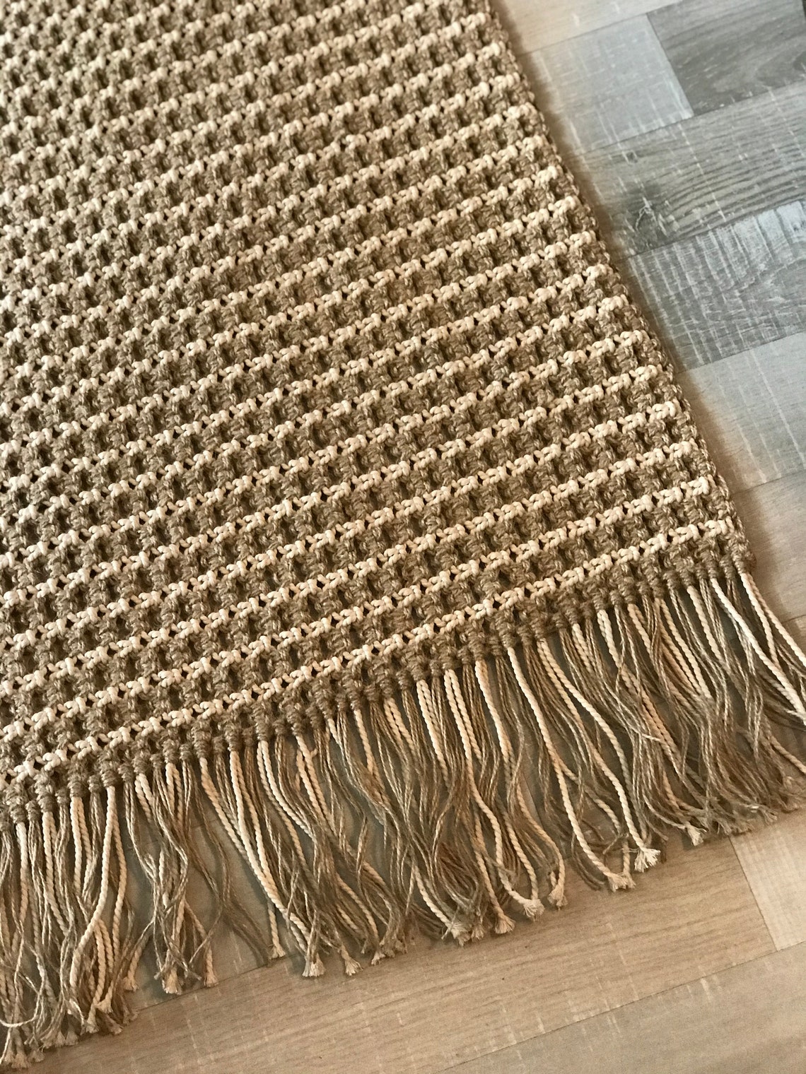 Macrame Rug / Jute Rug / Floor Rug / Rectangular Foot Rug / Etsy