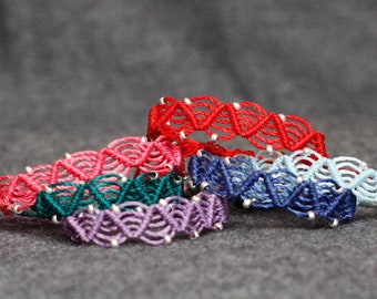 Children's macramé beaded bracelets