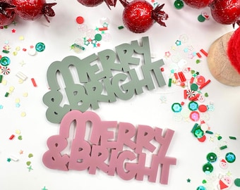 Merry & Bright  Embellishment | For Scrapbooking| Paper Crafting| Card Making| Embellishment| Engraved | DIY's