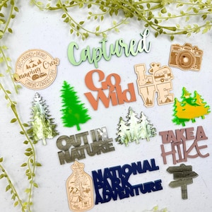 Kit Go Wild Nature 2024/Adornos acrílicos/Adornos de madera/Scrapbooking/Fabricación de tarjetas/Bricolaje/Artes y manualidades
