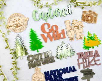 Nature Embellishment Kit: Acrylic & Wood Scrapbooking Pieces