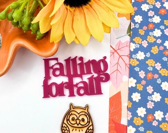 Falling For Fall Acrylic with Wood Embellishment | For Scrapbooking| Paper Crafting| Card Making| Embellishment| Engraved | DIY's