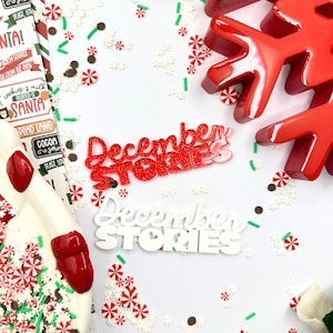 Decemberverhalen acryl woordversiering | Voor scrapbooking| Papier knutselen| Kaarten maken| Versiering| Doe-het-zelf