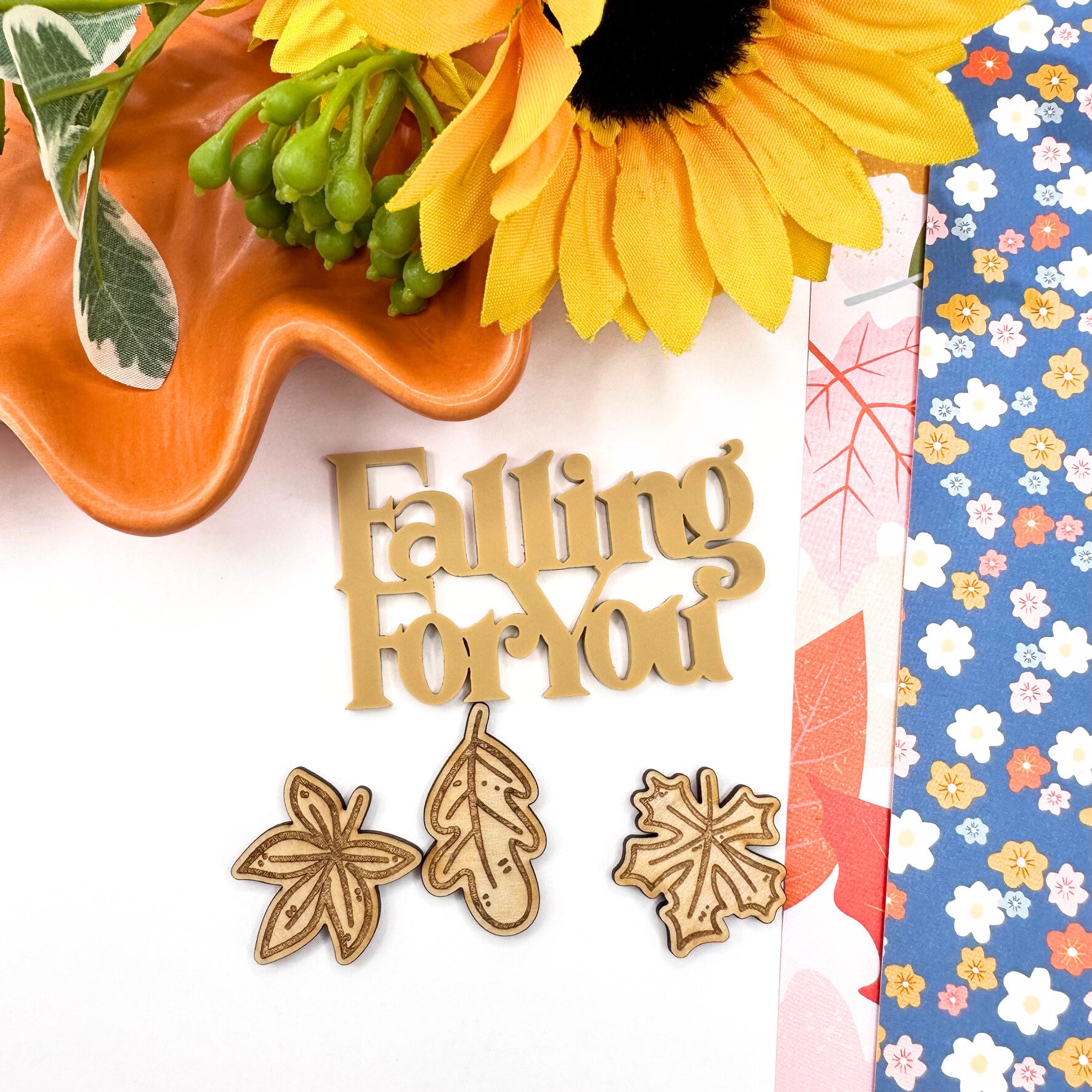 Engraved Acrylic Fall Leaves Embellishment: Scrapbooking DIY - Etsy