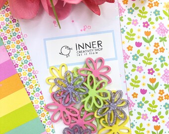 Spring Floral Pack | Acrylic Confetti  Embellishments For Scrapbooking| Paper Crafting| Card Making| Embellishment| DIY Art Projects